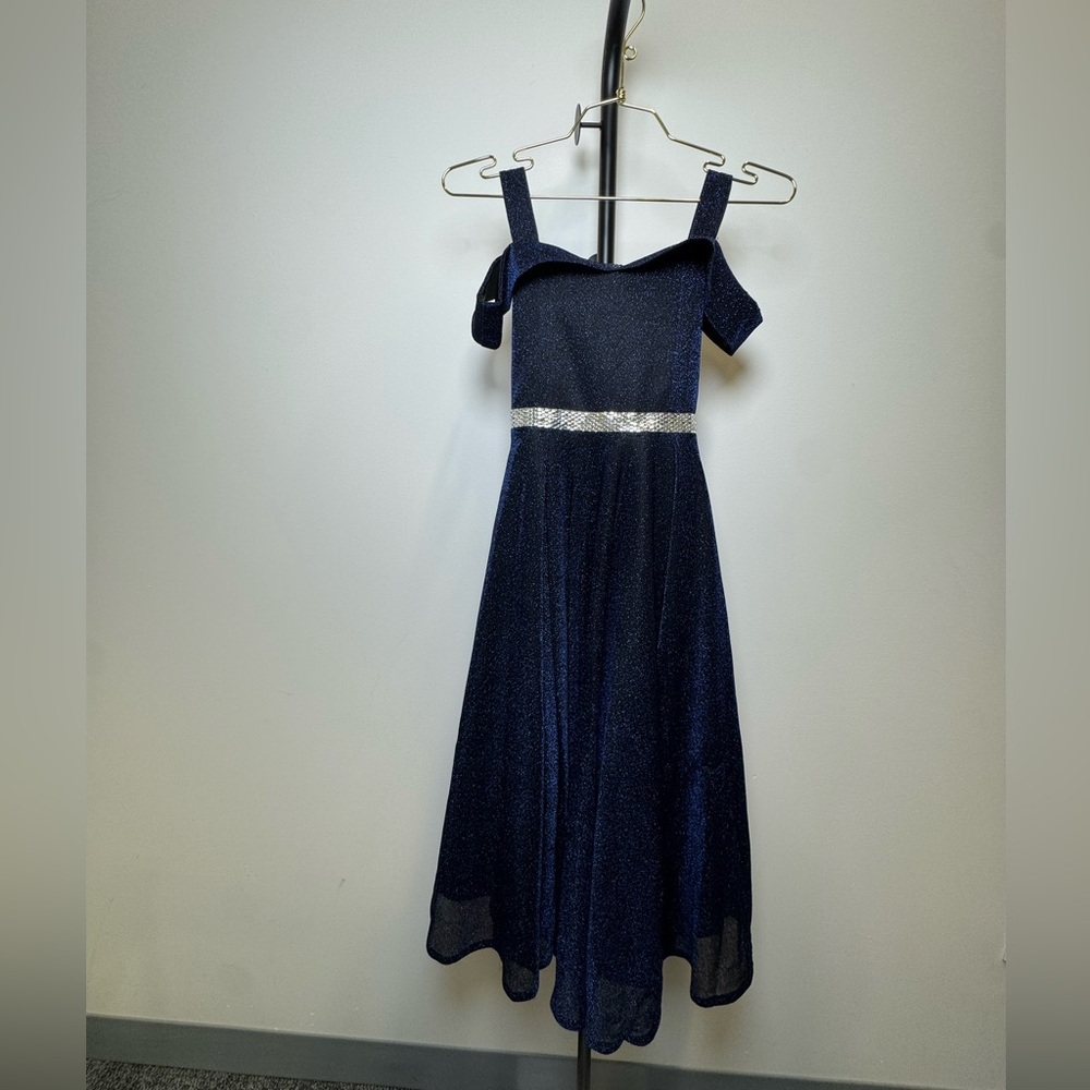 Joy Kids Navy Glitter Dress Size 8 Party Formal